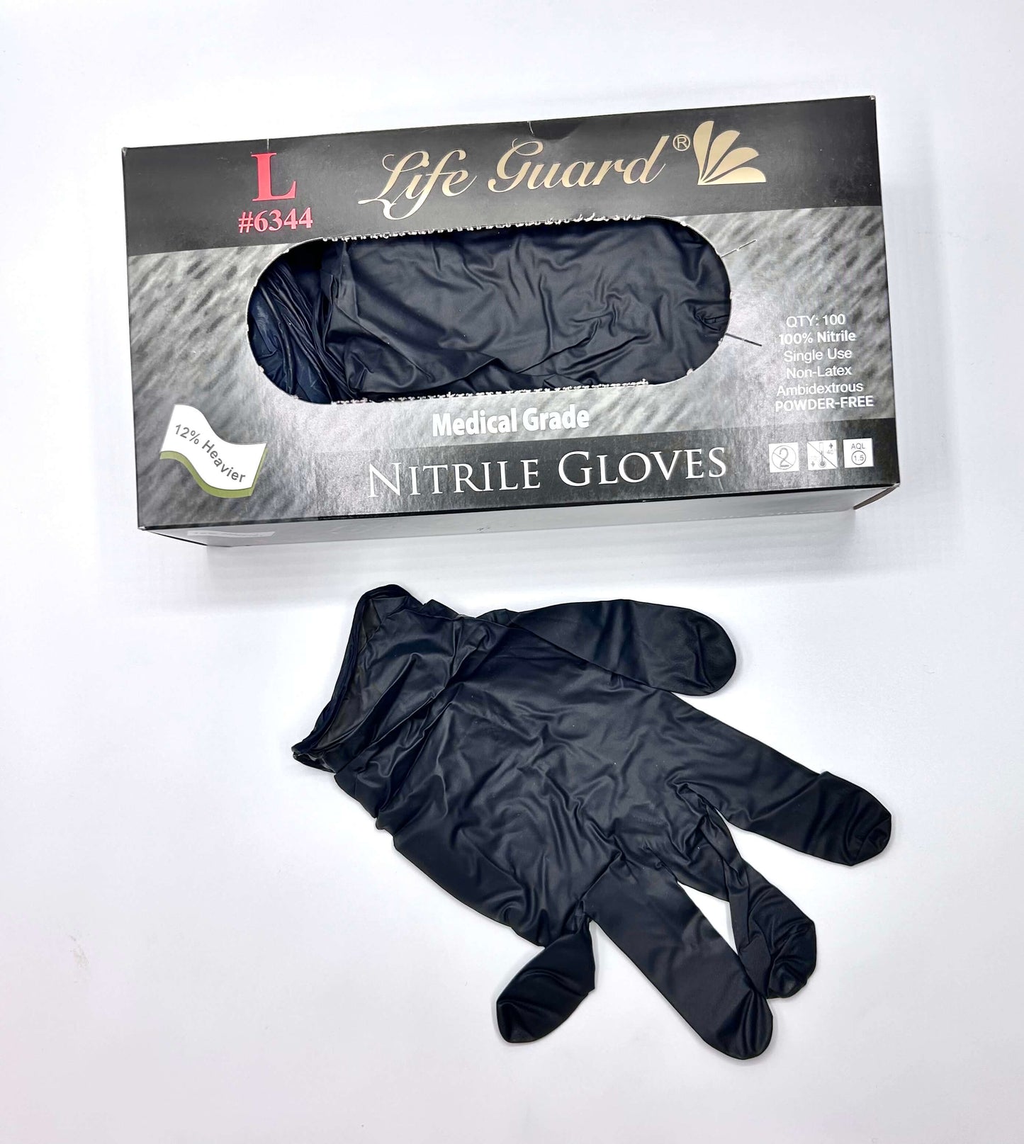 Nitrile Gloves 4 mil Black 10/100 Carton Small CS4901