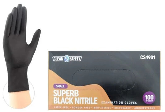 Clean Safety Black Exam Gloves